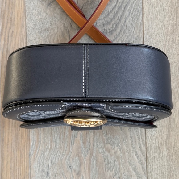 Coach Georgia Saddle Bag in Signature Chambray Blue Tan Crossbody Shoulder Bag - Picture 12 of 15